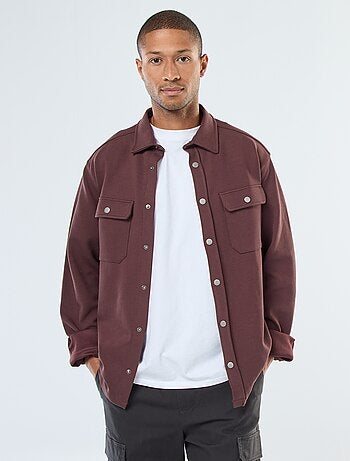 Camisa-casaco com abertura com molas de pressão e 2 bolsos frontais