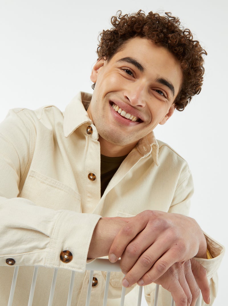 Camisa-casaco com bolsos de chapa BRANCO - Kiabi