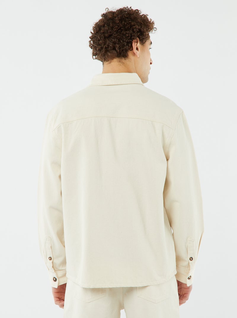 Camisa-casaco com bolsos de chapa BRANCO - Kiabi