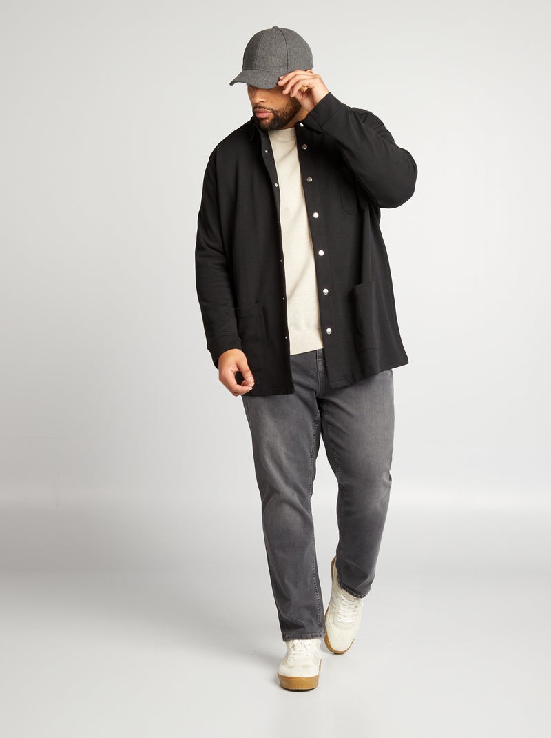 Camisa-casaco com bolsos Preto - Kiabi