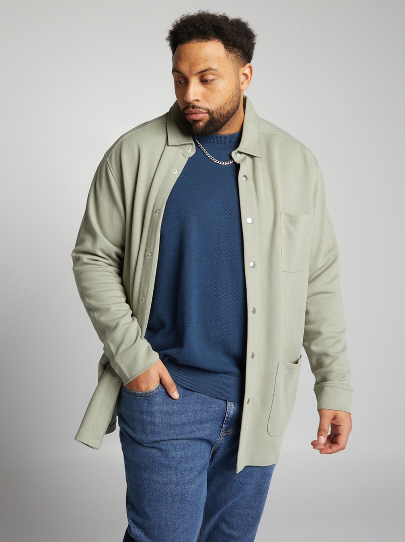 Camisa-casaco com bolsos VERDE - Kiabi
