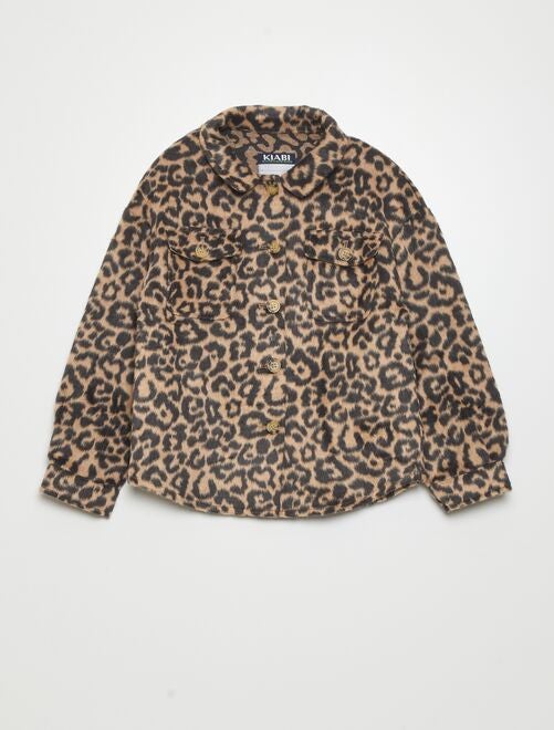 Camisa-casaco com motivo 'leopardo' - Kiabi
