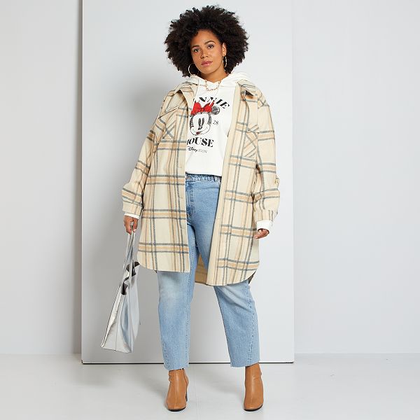 camisa comprida aos quadrados homem