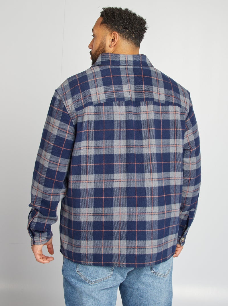 Camisa-casaco de flanela AZUL - Kiabi