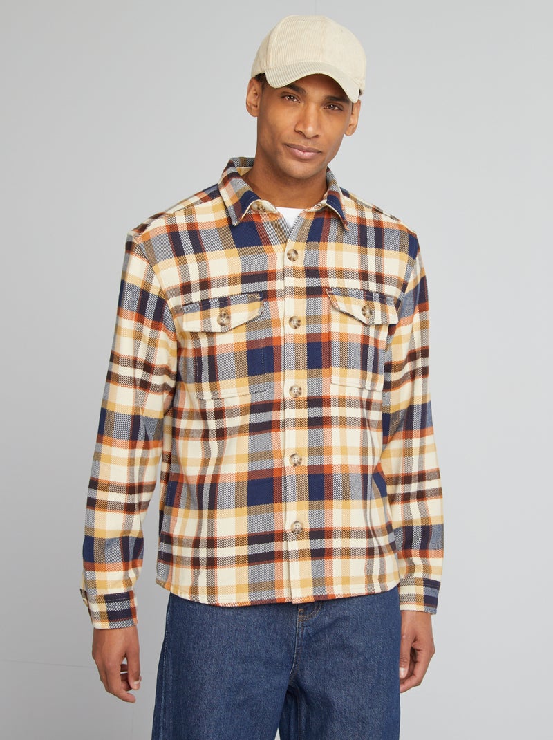 Camisa-casaco de flanela CASTANHO - Kiabi