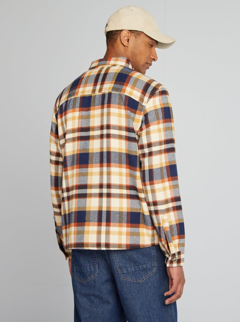 Camisa-casaco de flanela CASTANHO - Kiabi