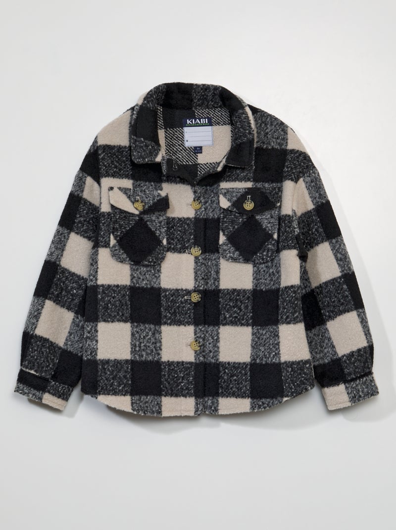 Camisa-casaco de flanela PRETO - Kiabi