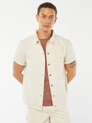 Camisa-casaco de ganga com bolso