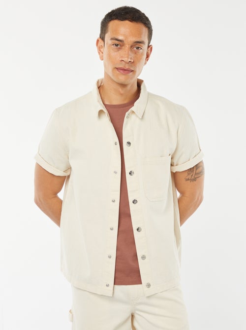 Camisa-casaco de ganga com bolso - Kiabi