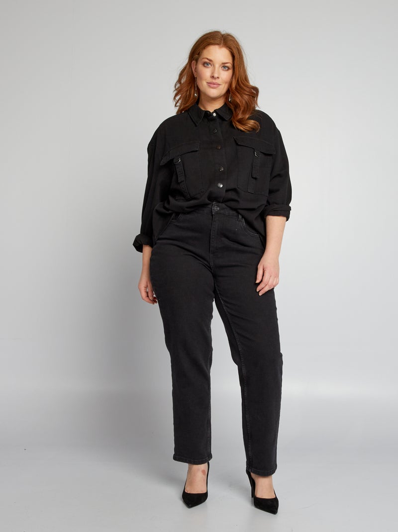 Camisa-casaco de ganga PRETO - Kiabi