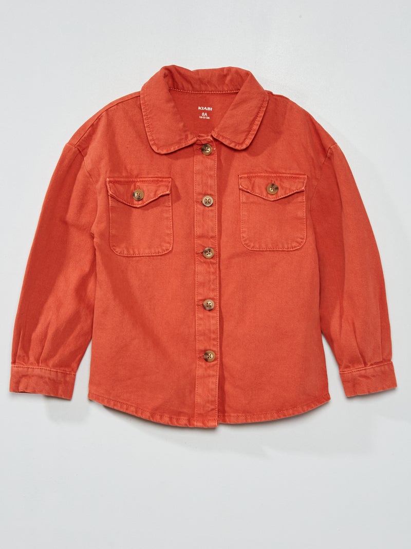 Camisa-casaco de ganga VERMELHO - Kiabi