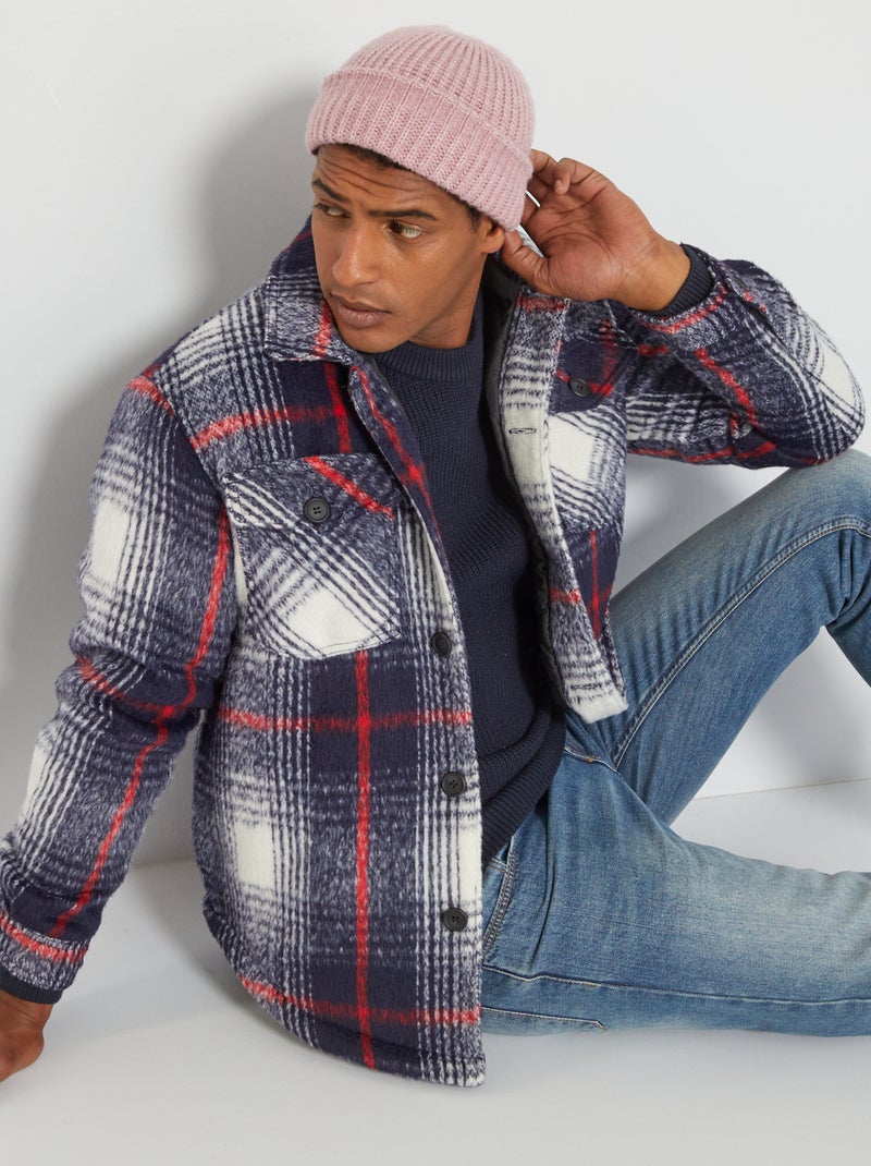 Camisa casaco em flanela AZUL - Kiabi