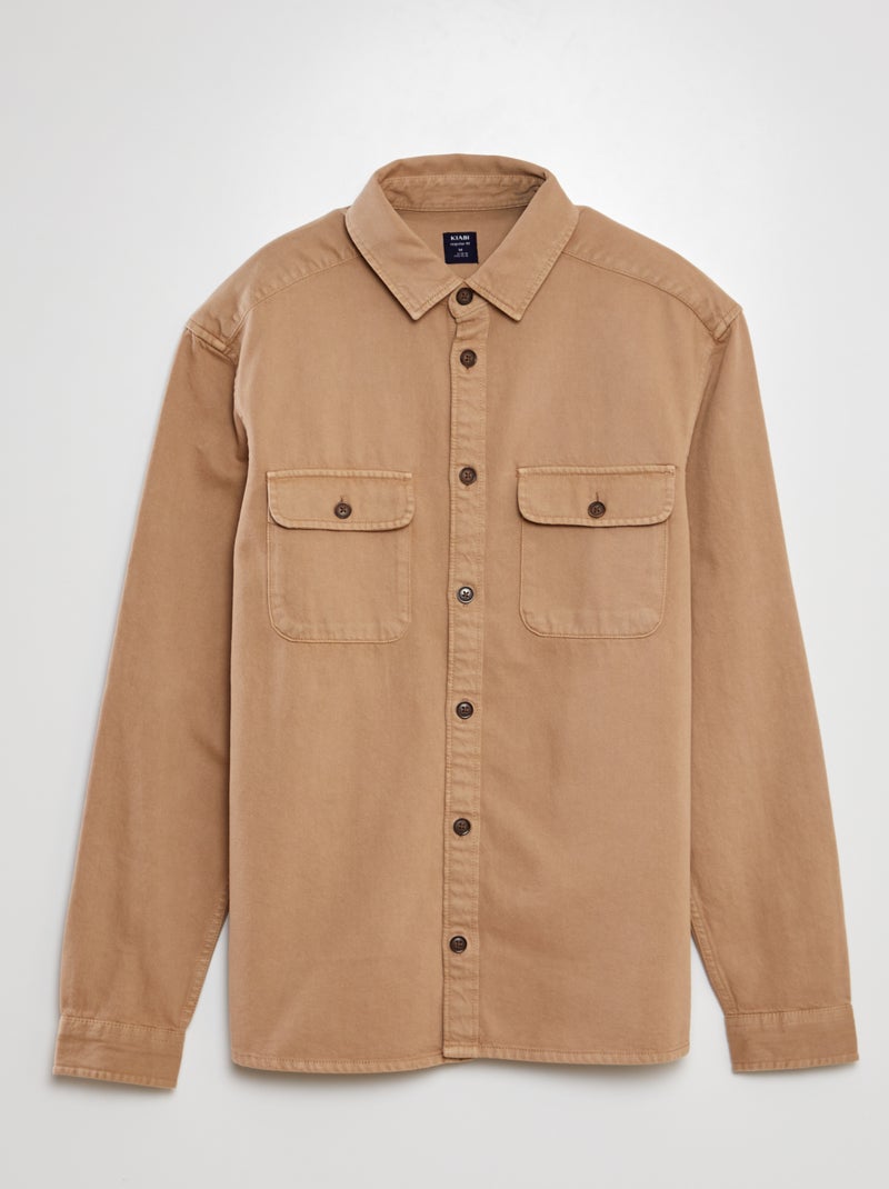 Camisa-casaco em ganga BEGE - Kiabi