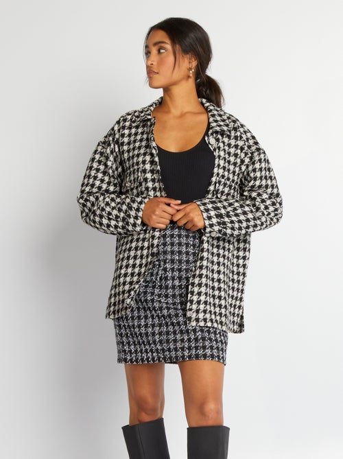 Camisa-casaco em pied-de-poule - Kiabi