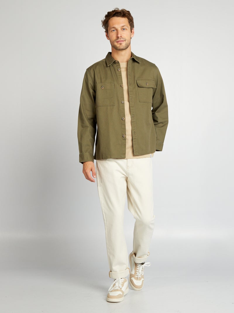 Camisa-casaco em sarja CAQUI - Kiabi