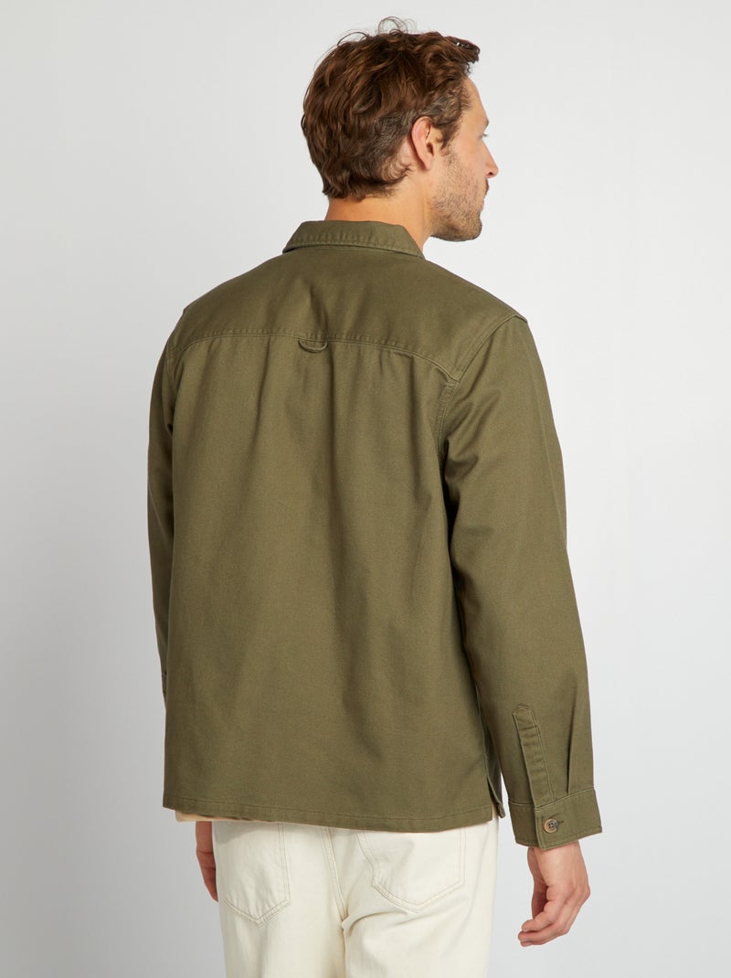 Camisa-casaco em sarja CAQUI - Kiabi