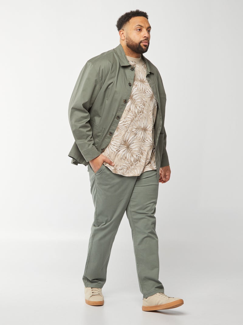 Camisa-casaco em sarja CAQUI - Kiabi