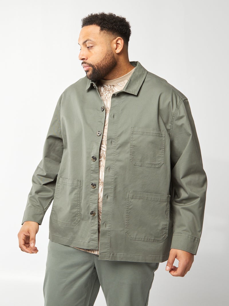 Camisa-casaco em sarja CAQUI - Kiabi