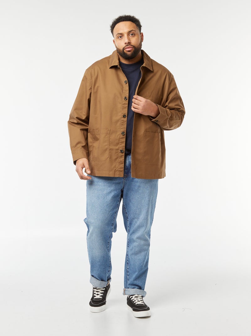 Camisa-casaco em sarja CASTANHO - Kiabi