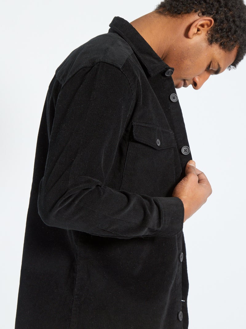 Camisa-casaco em veludo  - Preto - Kiabi