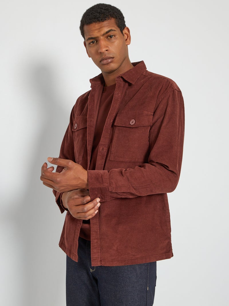 Camisa-casaco em veludo CASTANHO - Kiabi