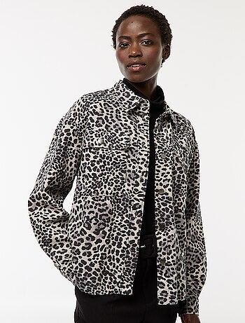 Camisa casaco leopardo de algodão 'JDY'
