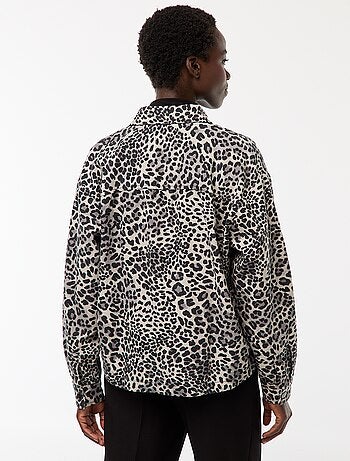 Camisa casaco leopardo de algodão 'JDY'