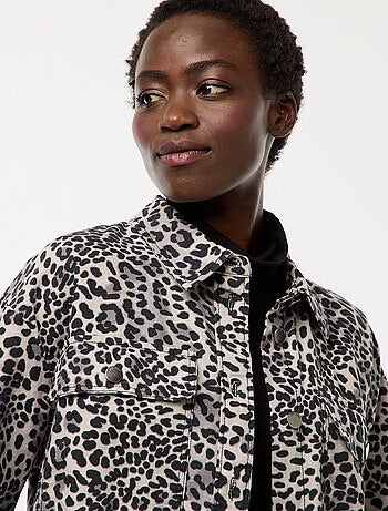 Camisa casaco leopardo de algodão 'JDY'