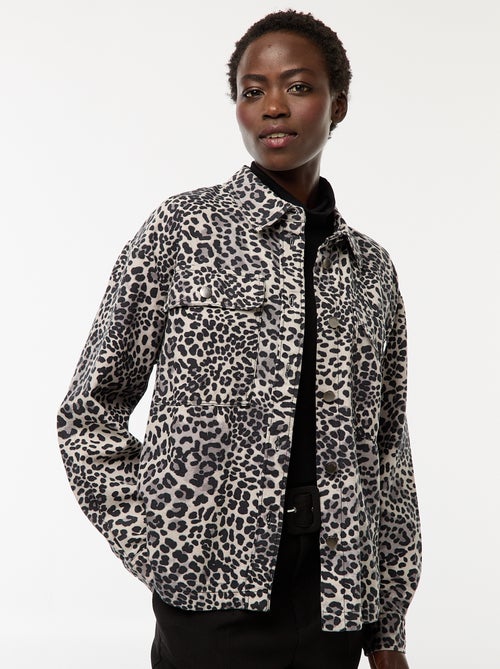 Camisa casaco leopardo de algodão 'JDY' - Kiabi