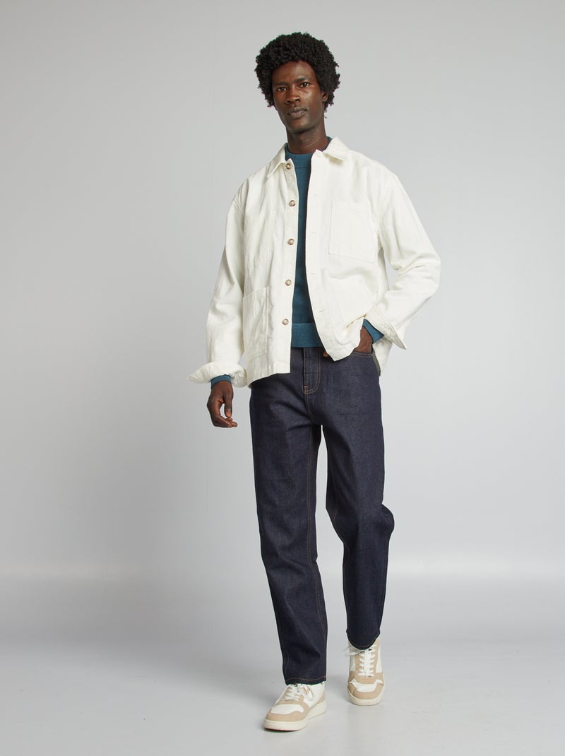 Camisa casaco regular em veludo BRANCO - Kiabi