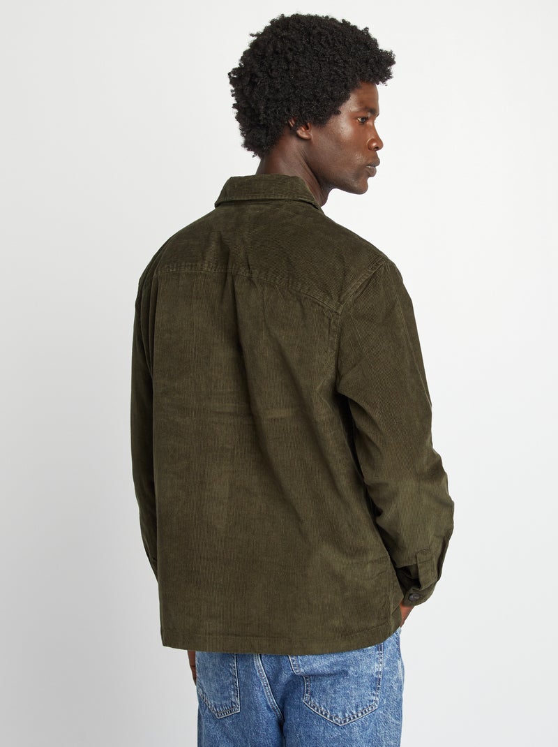 Camisa casaco regular em veludo CAQUI - Kiabi