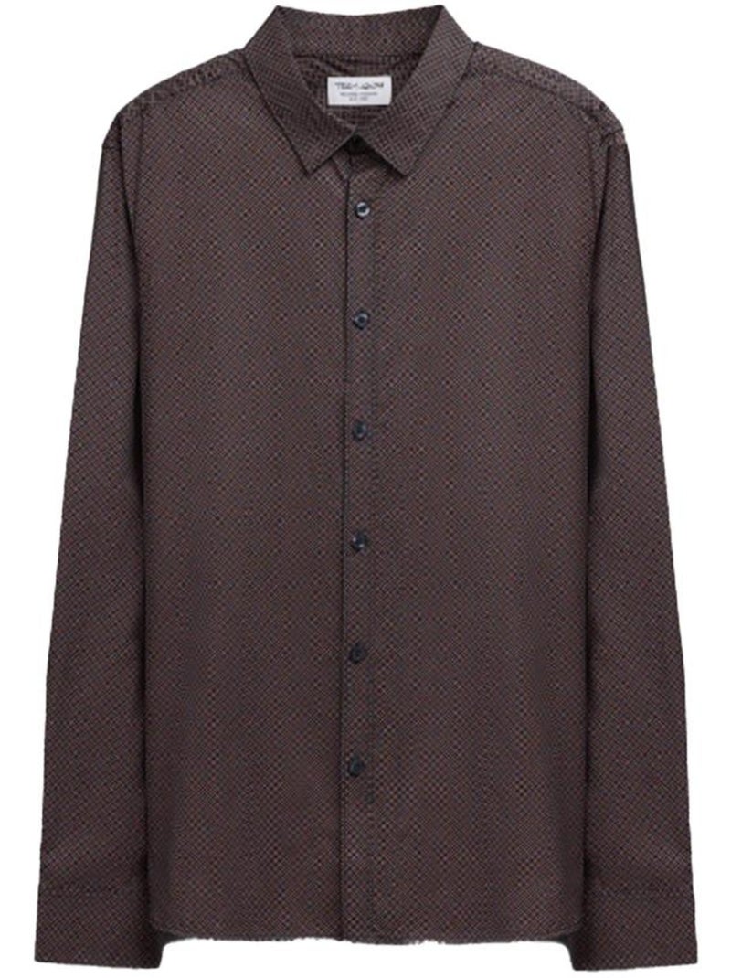Camisa Castanha de Homem Teddy Smith Carton Stretch Castanho-capuccino - Kiabi