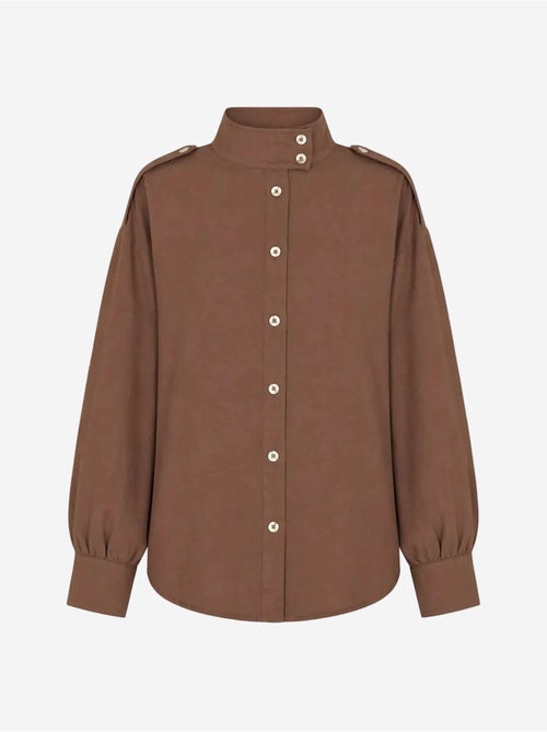 Camisa casual abotoada com gola mao mixray - Kiabi
