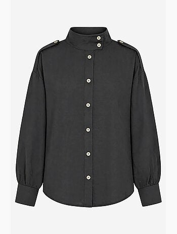 Camisa casual abotoada com gola mao mixray