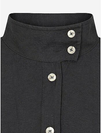 Camisa casual abotoada com gola mao mixray