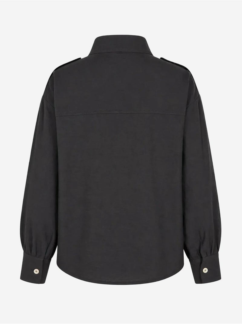 Camisa casual abotoada com gola mao mixray Preto - Kiabi