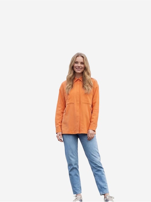 Camisa casual abotoada em mistura de linho com bolso my fashion - Kiabi Camisa casual abotoada em mistura de linho com bolso my fashion - Kiabi