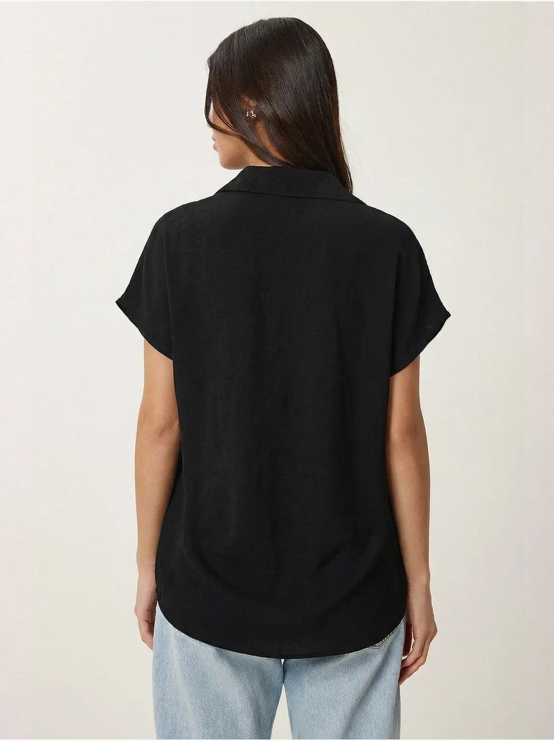 Camisa casual com botões istanbul Preto - Kiabi