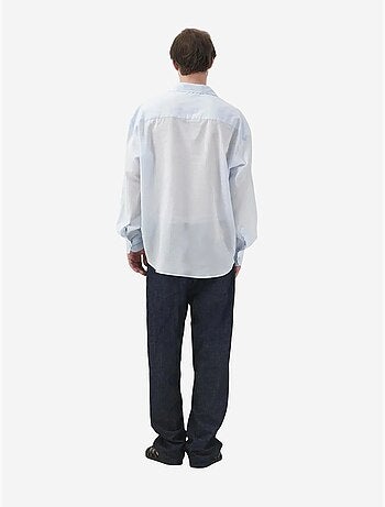 Camisa casual de manga comprida de corte descontraído com detalhe de nó giesto