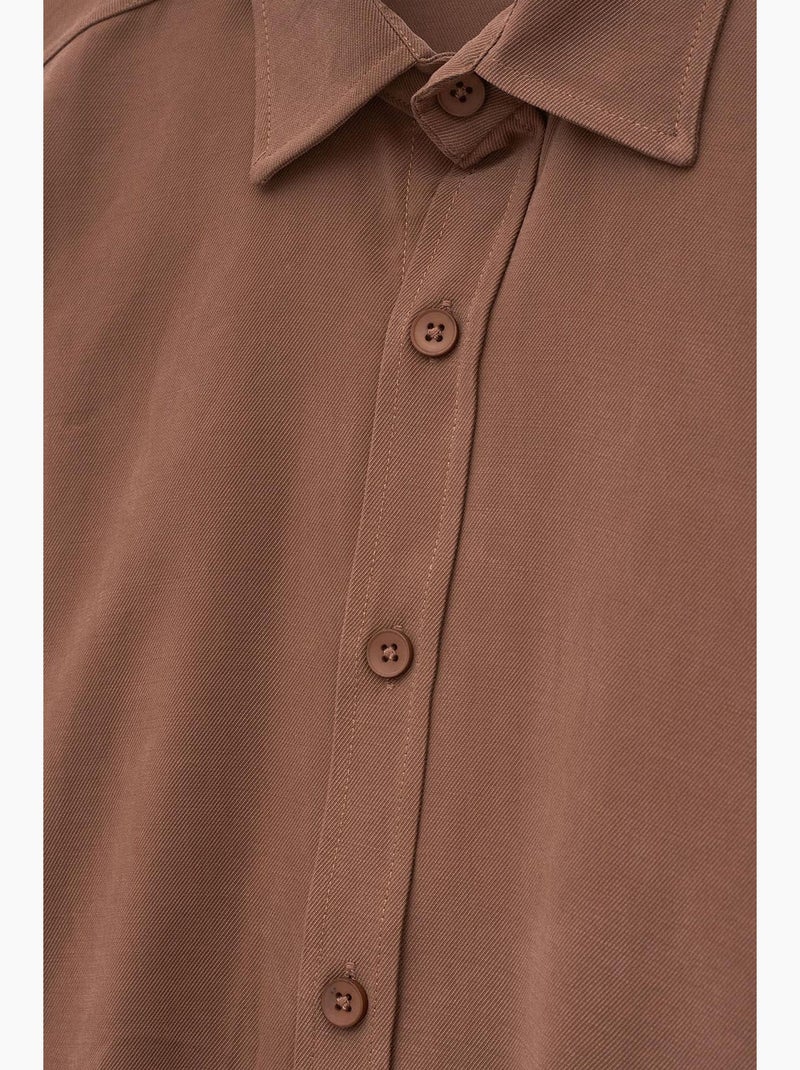 Camisa clássica giesto Castanho - Kiabi