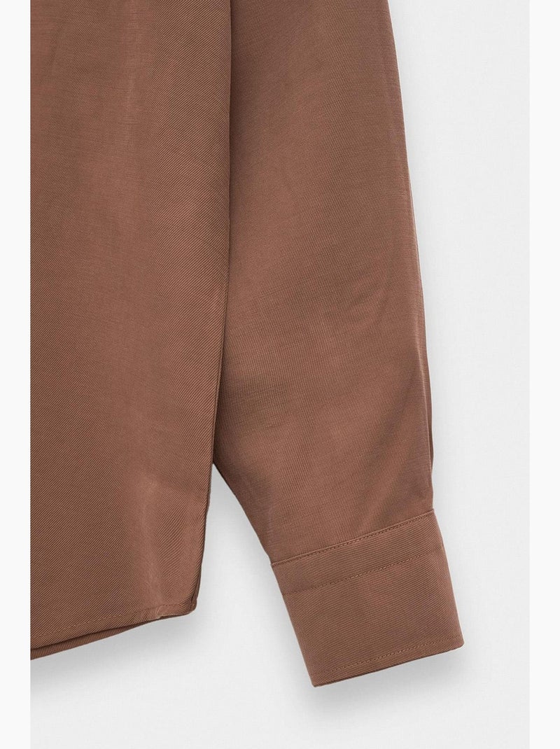 Camisa clássica giesto Castanho - Kiabi
