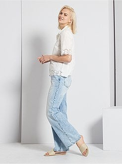 Camisa com acabamento 'bordado' - Kiabi