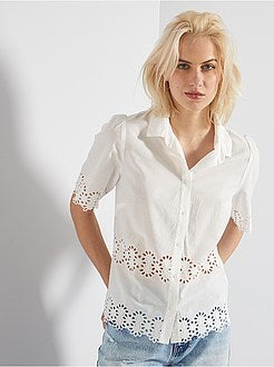 Camisa com acabamento 'bordado' - Kiabi