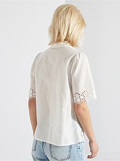 Camisa com acabamento 'bordado' - Kiabi