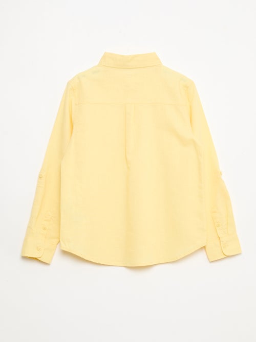 Camisa com bolso e mangas arregaçáveis - Kiabi