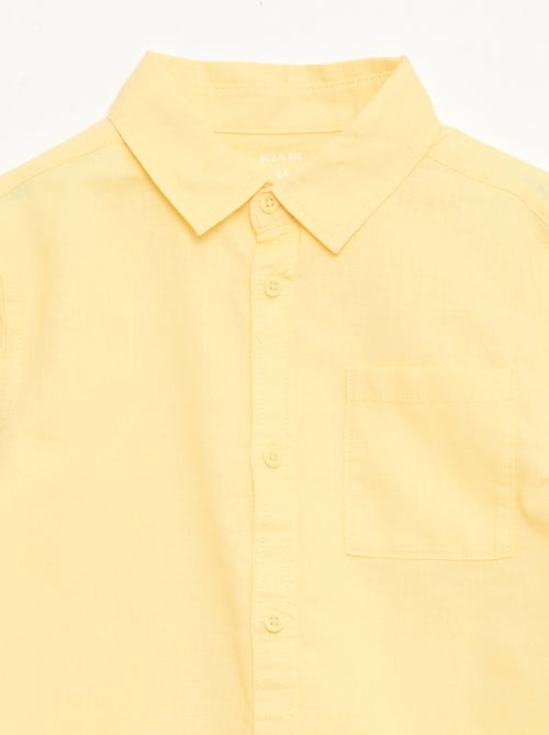 Camisa com bolso e mangas arregaçáveis - Kiabi