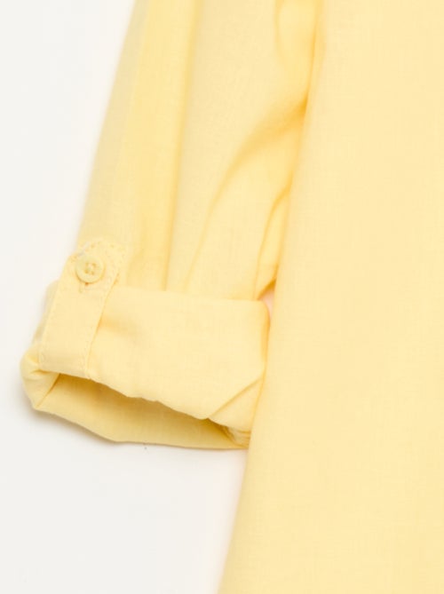 Camisa com bolso e mangas arregaçáveis - Kiabi