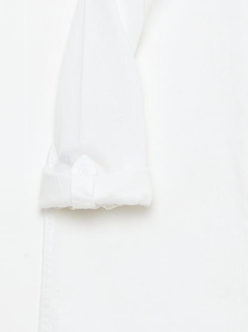 Camisa com bolso e mangas arregaçáveis - Kiabi