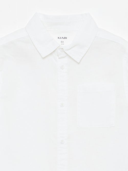 Camisa com bolso e mangas arregaçáveis - Kiabi