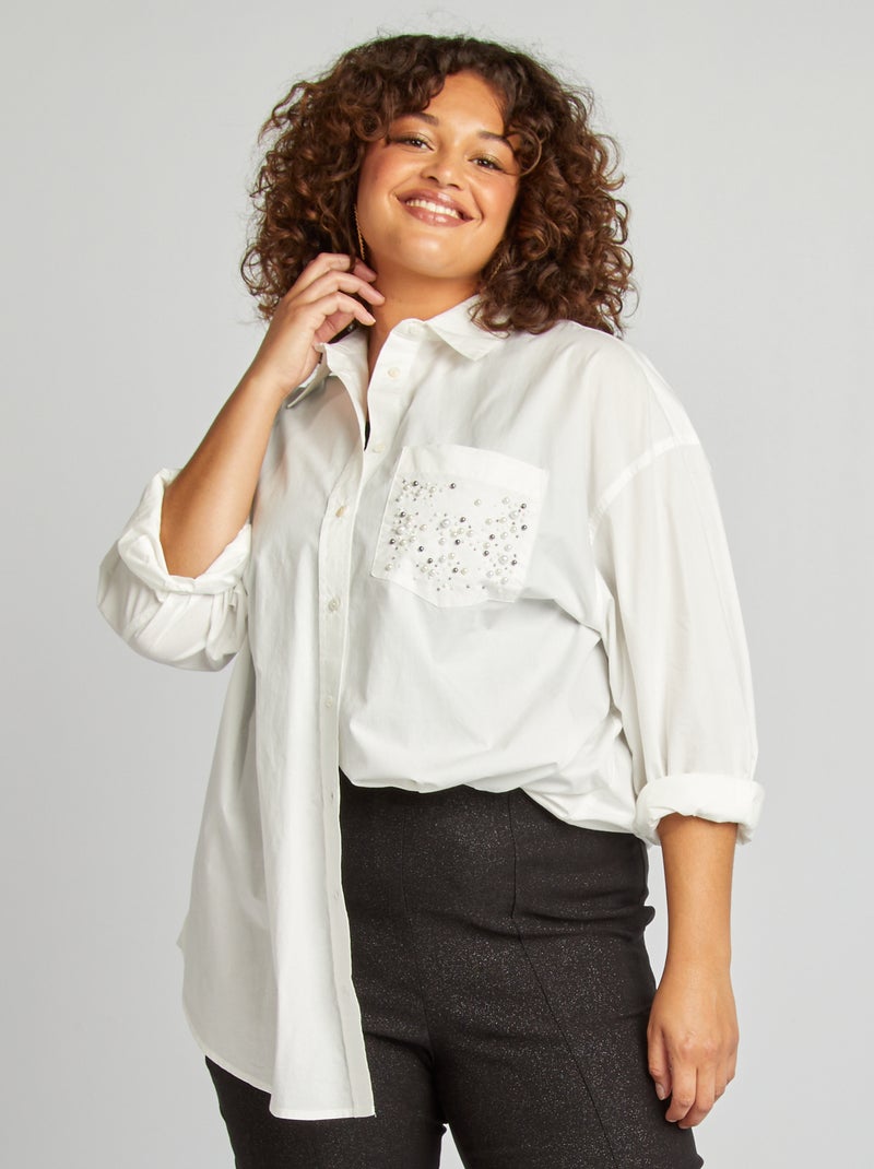 Camisa com bolsos Branco - Kiabi